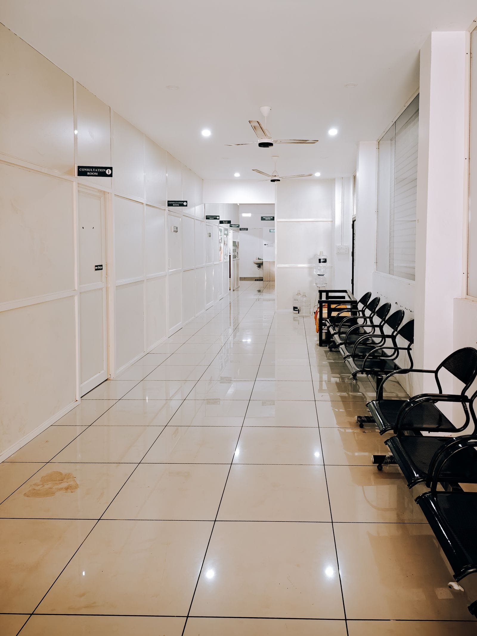 Modern clinic corridor representing OARC's two Bhubaneswar centres